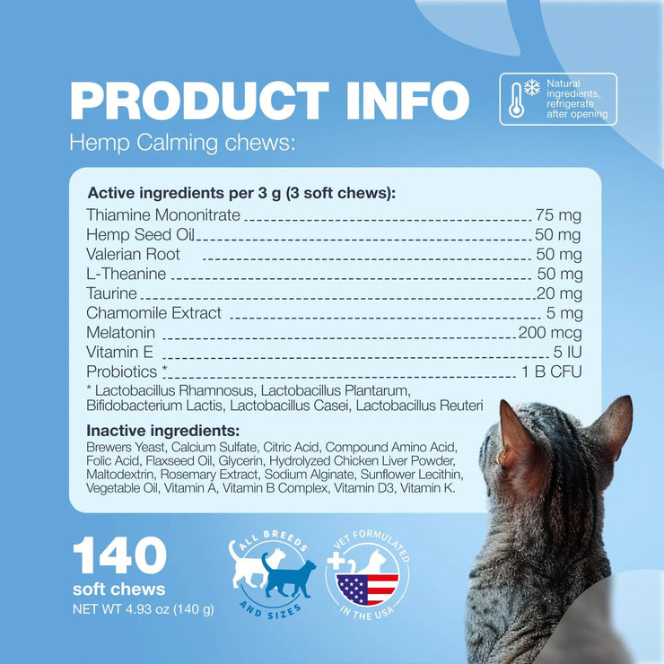 Cat Calming Treats Hemp Calming Care For Cats